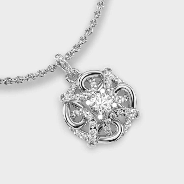 Twirling Tales Diamond Pendant with Chain