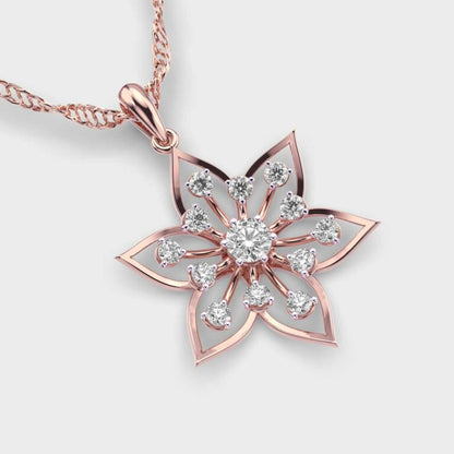 Full Bloom Diamond Pendant With Chain