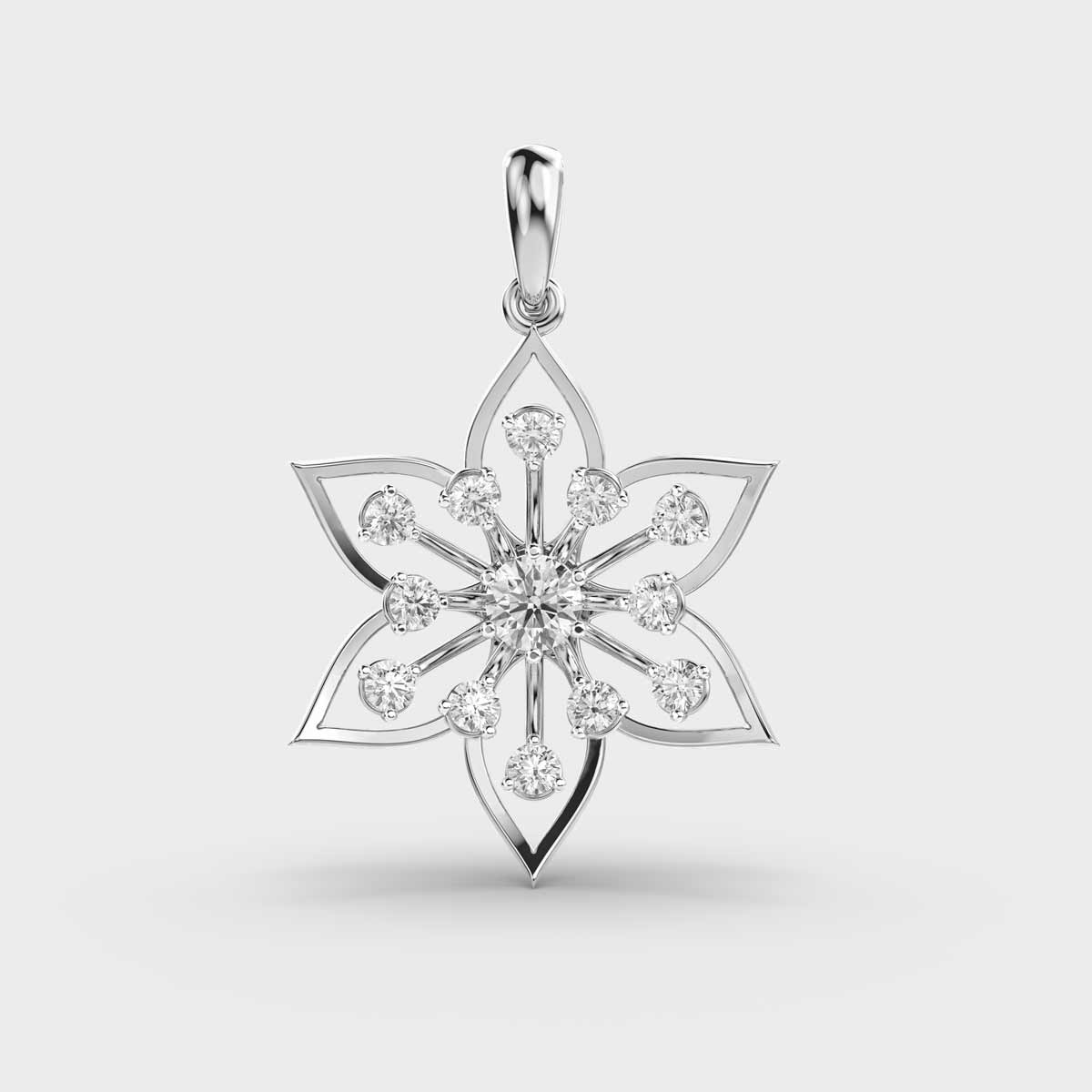 Full Bloom Diamond Pendant With Chain