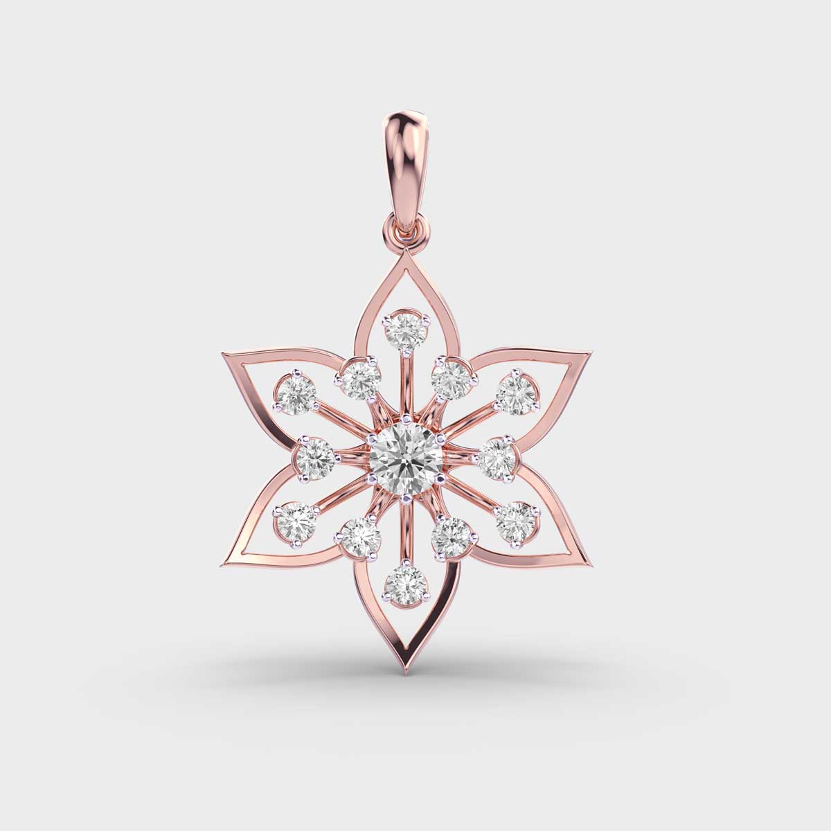 Full Bloom Diamond Pendant With Chain