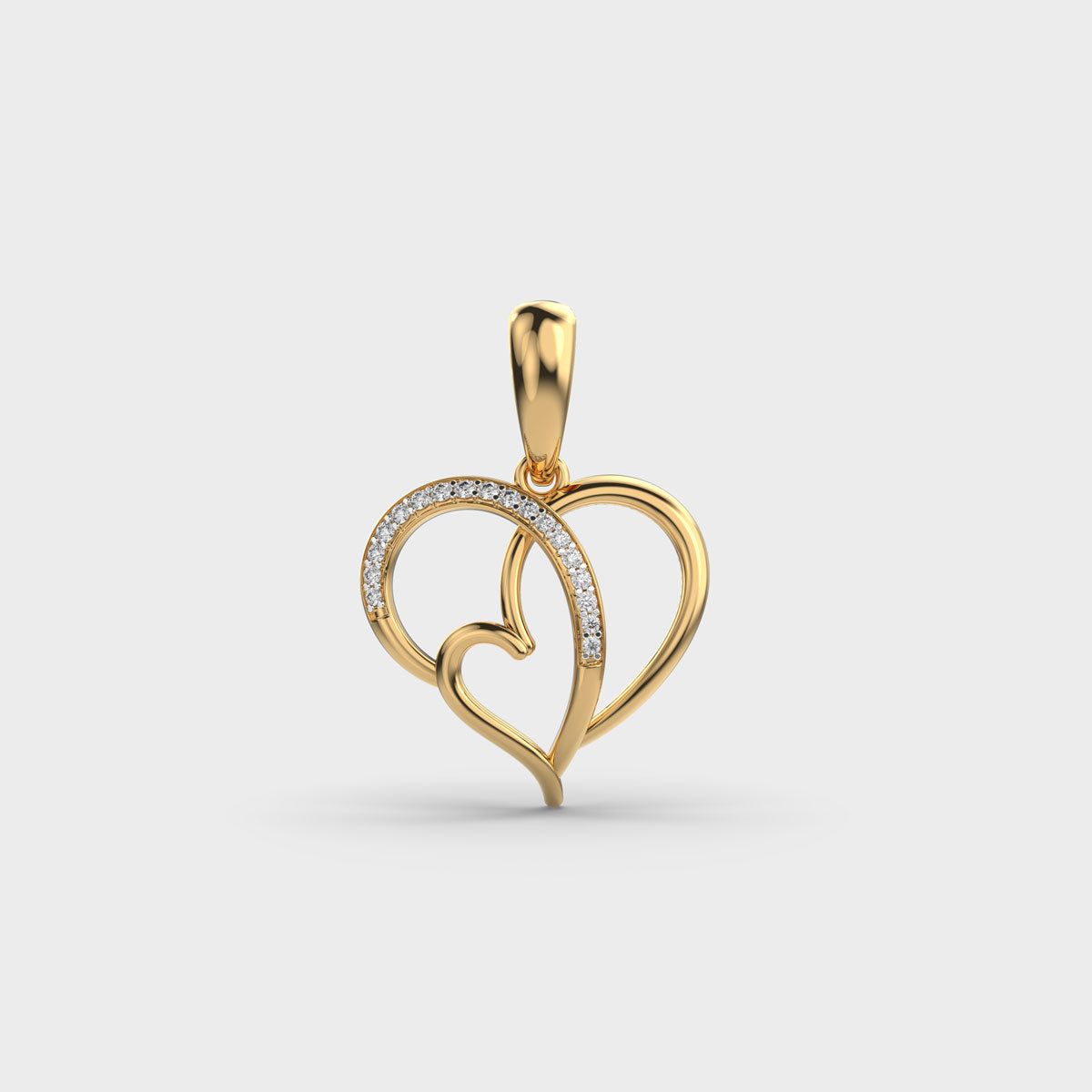 Love and Heart Diamond Pendant