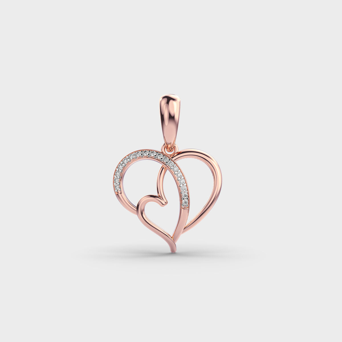 Love and Heart Diamond Pendant