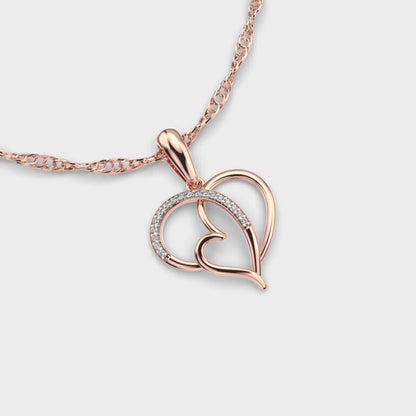 Love and Heart Diamond Pendant