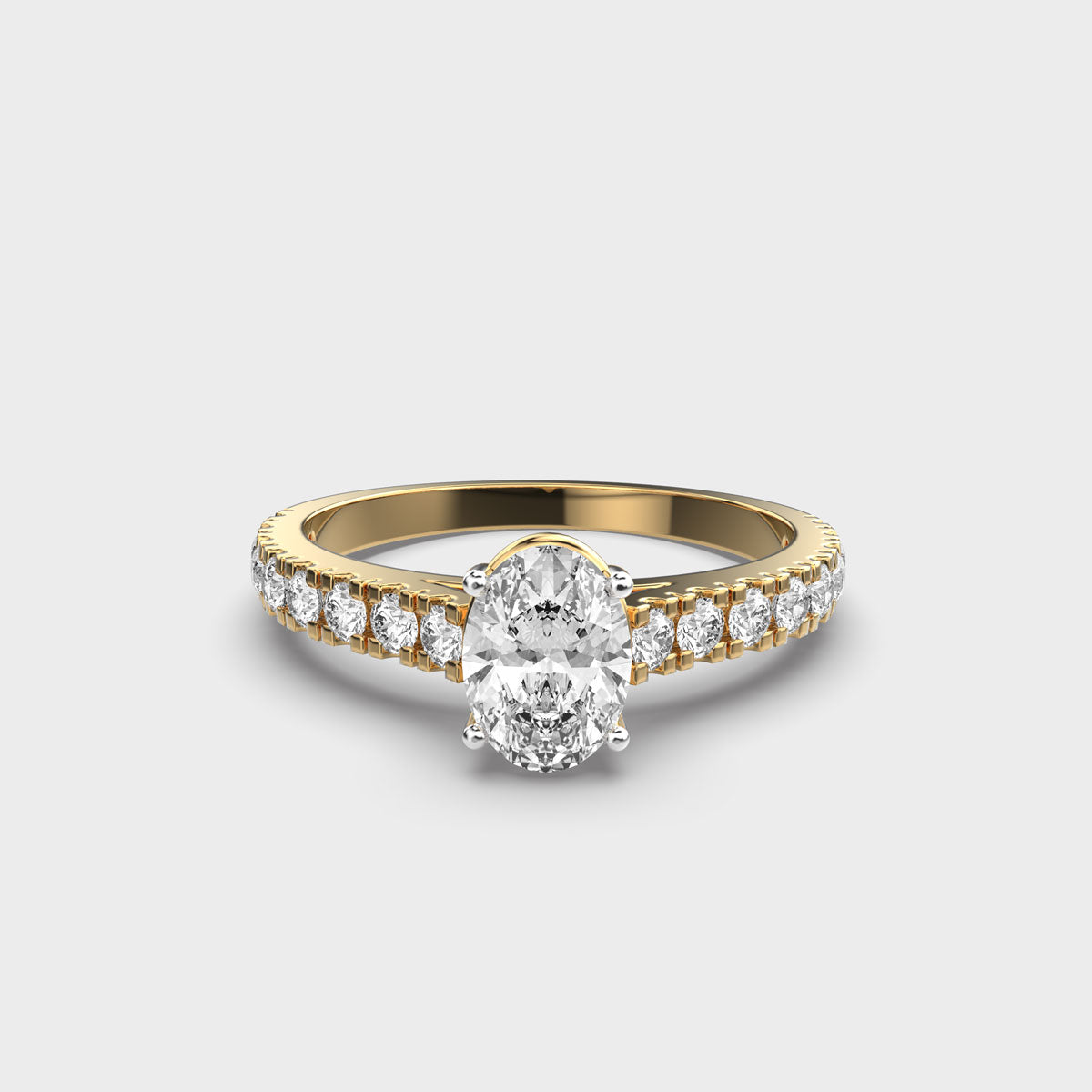 40 Cent Oval Solitaire with Diamond Ring