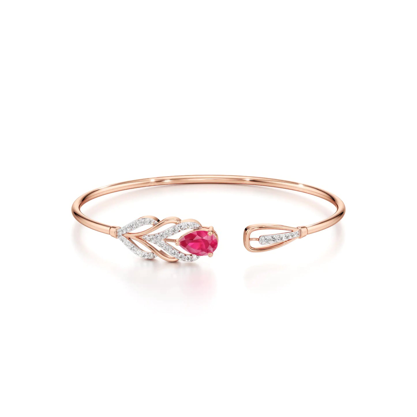 Blooming Ruby Elegance Oval Bracelet