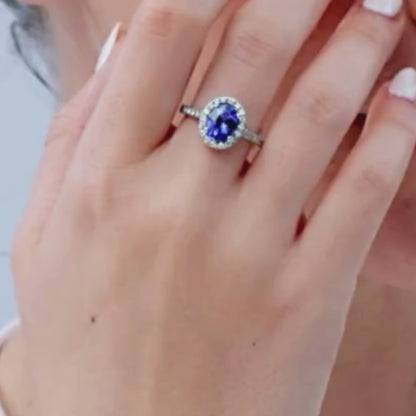 Tanzanite Halo Majesty Ring