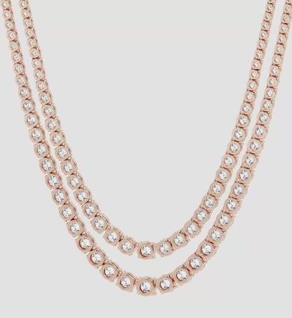 40 ctw Round Lab Grown Diamond Double Row Tennis Necklace