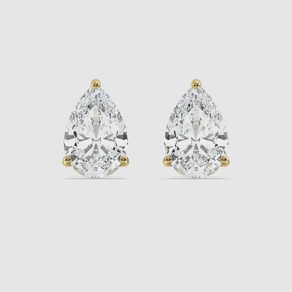 Pear Shaped Lab Grown Diamond Stud Earrings 0.5 CT Each