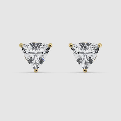 Dazzling Trillion-Cut Lab Grown Diamond Stud Earrings 0.5 CT