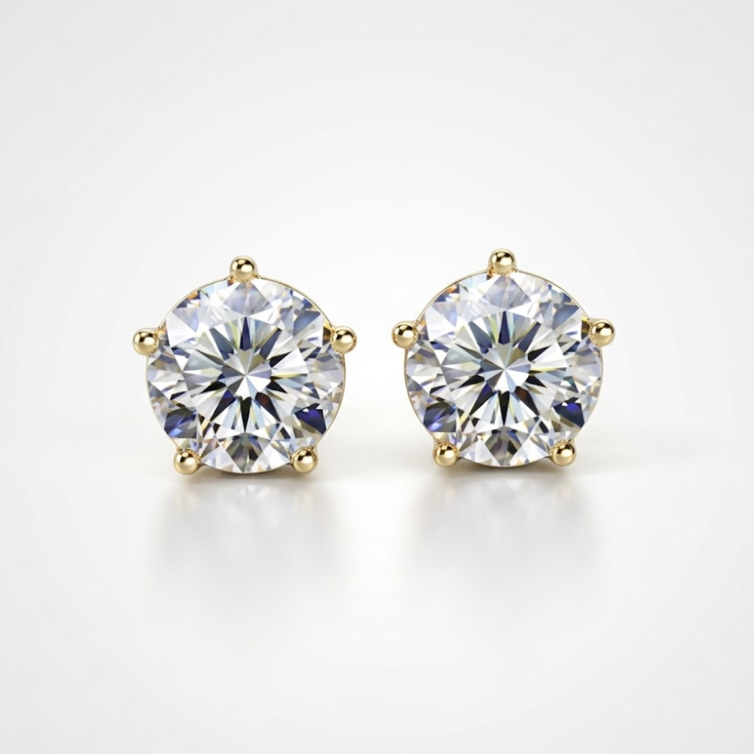 2ct Round Diamond Studs