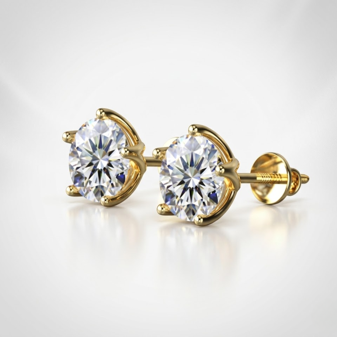 2ct Round Diamond Studs