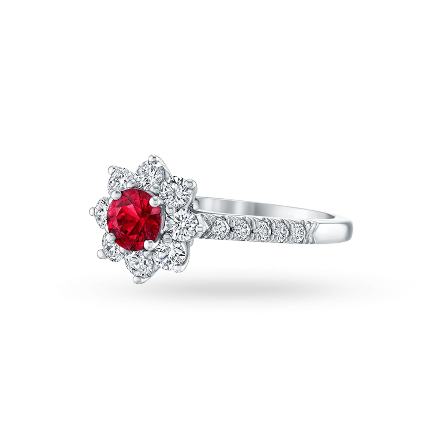 SUNFLOWER PETITE RUBY AND DIAMOND RING
