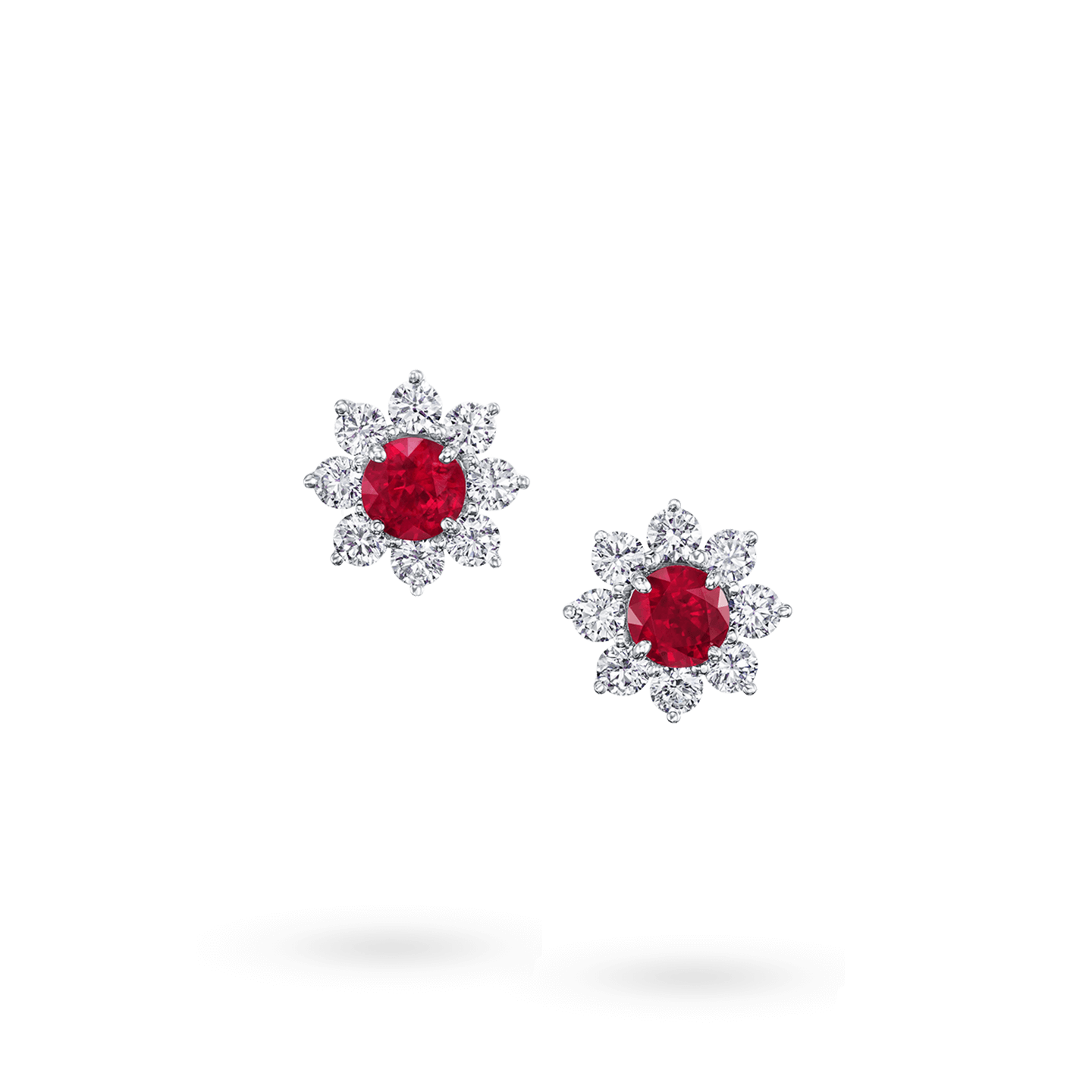 SUNFLOWER PETITE RUBY AND DIAMOND EARRINGS