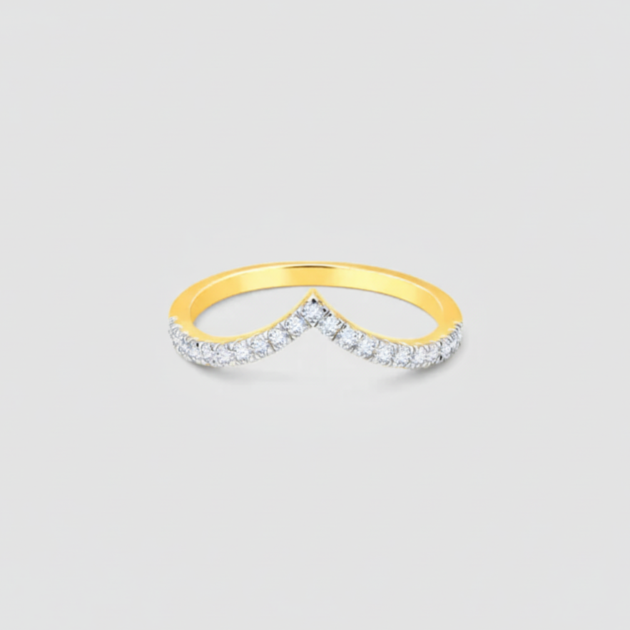 V pave Ring from Siyari Lab Grown Diamonds
