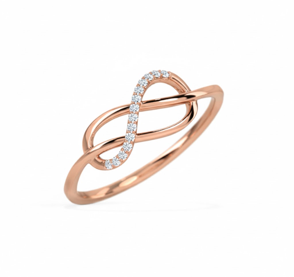 14K Gold Alley Twine Infinity Diamond Ring