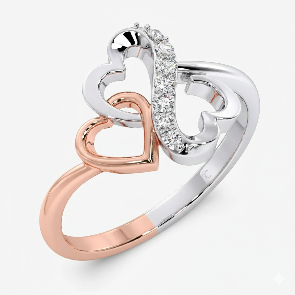 Infinity Heart lab grown diamond Ring