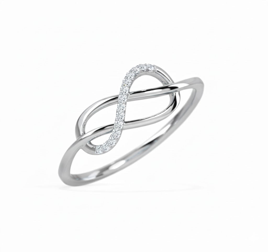 14K Gold Alley Twine Infinity Diamond Ring