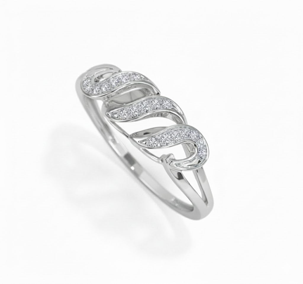 18K Gold Interwind Shimmer Diamond Ring
