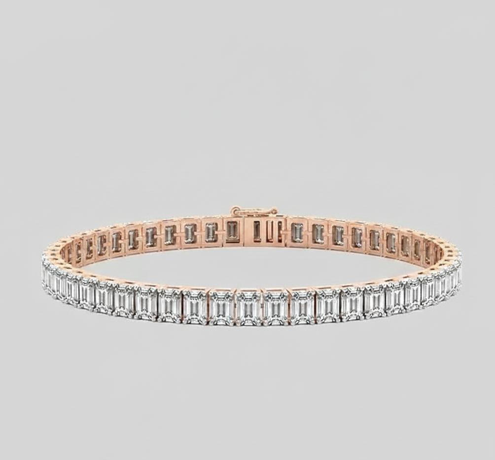 Emerald Brilliant Diamond Tennis Bracelet