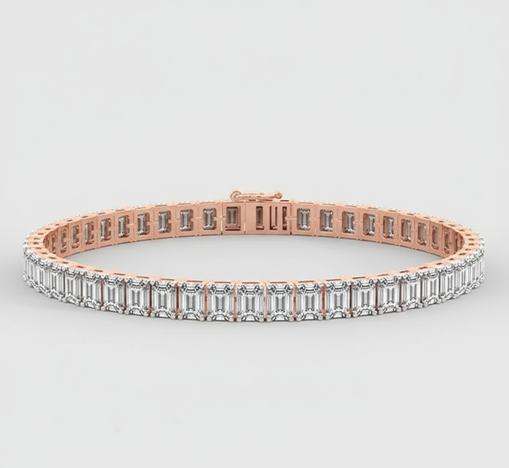 Emerald Brilliant Diamond Tennis Bracelet