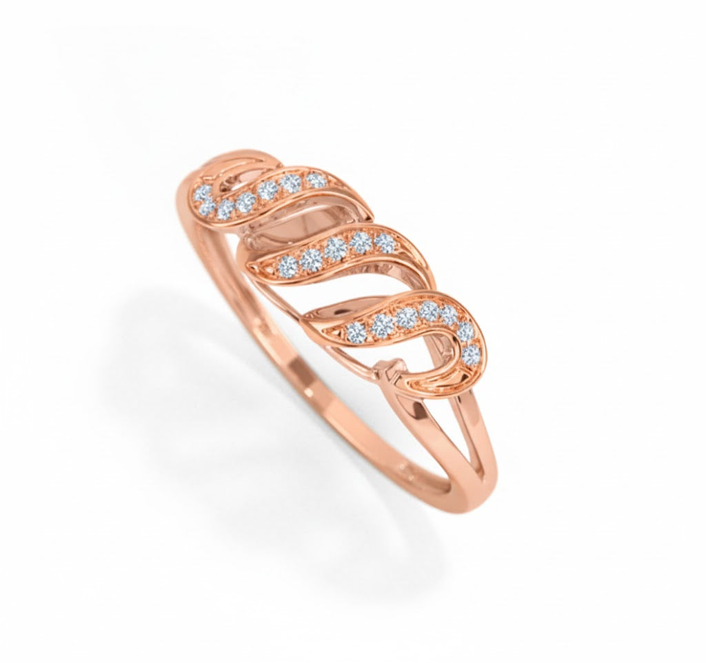 18K Gold Interwind Shimmer Diamond Ring