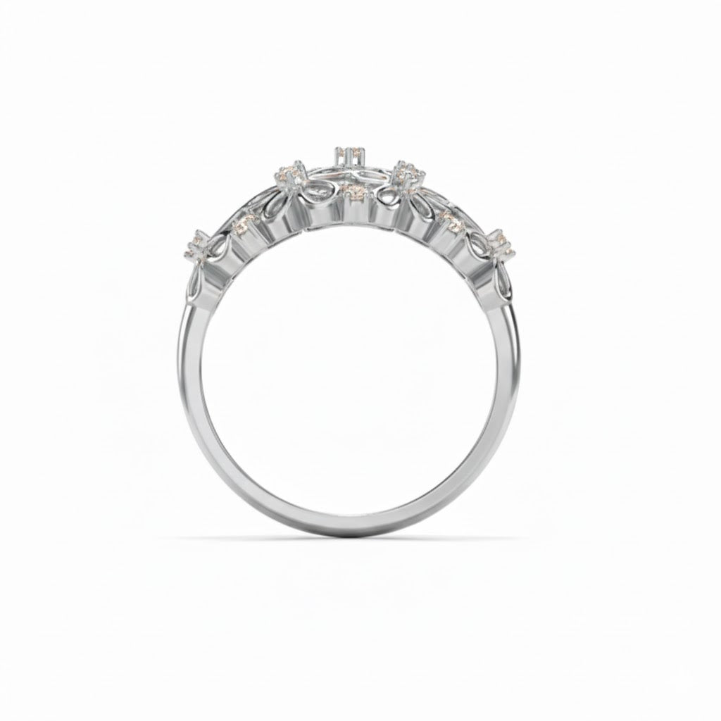 18K Gold Millie Floral Diamond Band