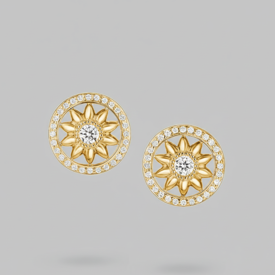 SIYARI YELLOW GOLD DIAMOND EARRINGS