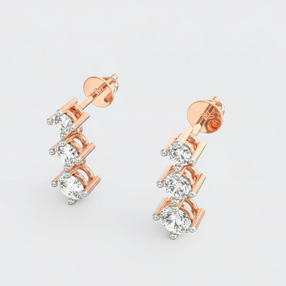 Heavenly Cascade: Exquisite Diamond Drop Earrings