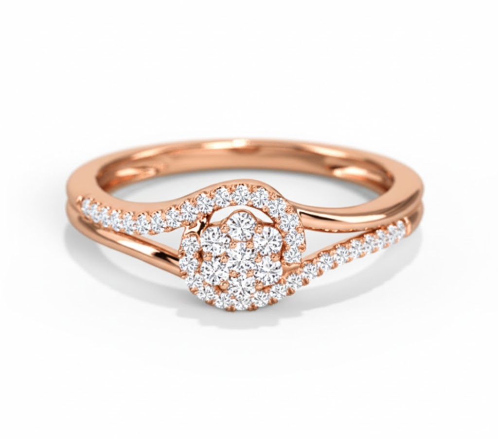 18K Gold Elen Cluster Diamond Ring