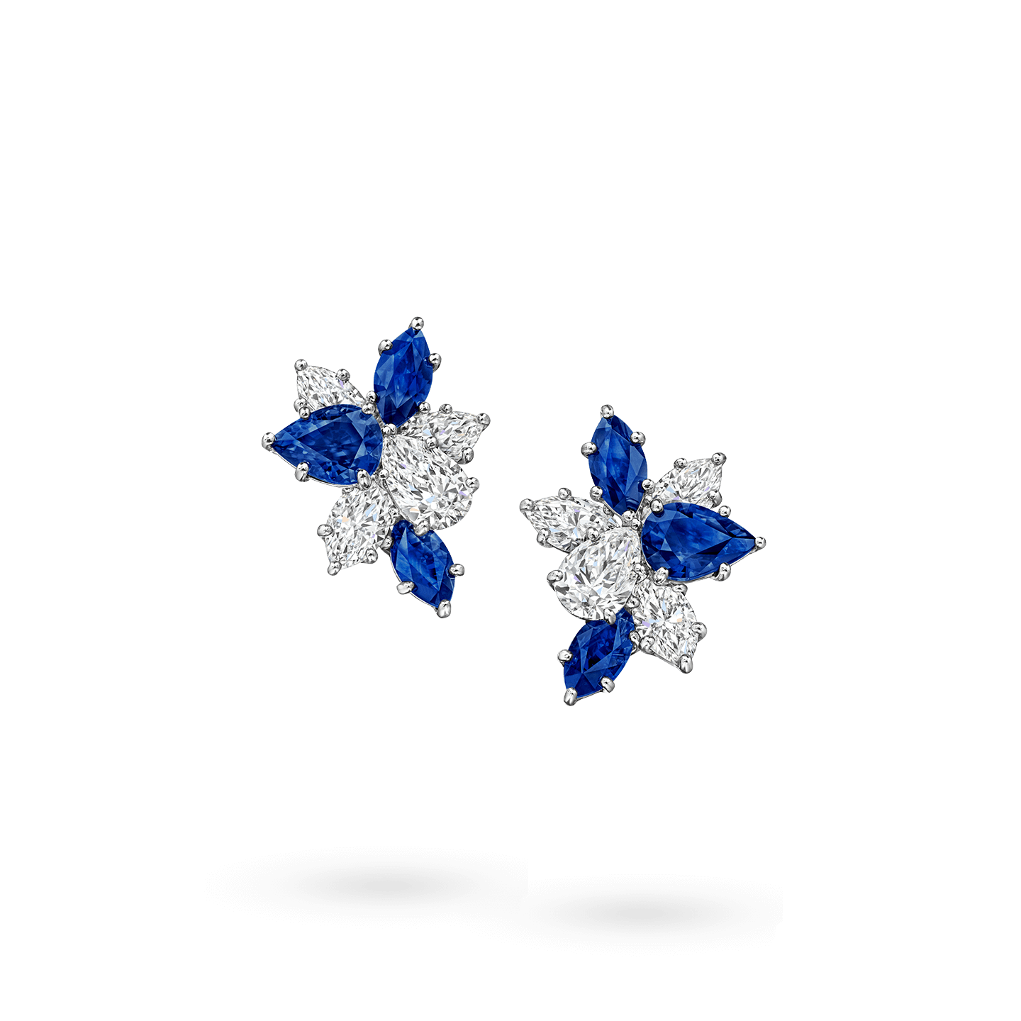 Winston Cluster Sapphire and Diamond Earrings