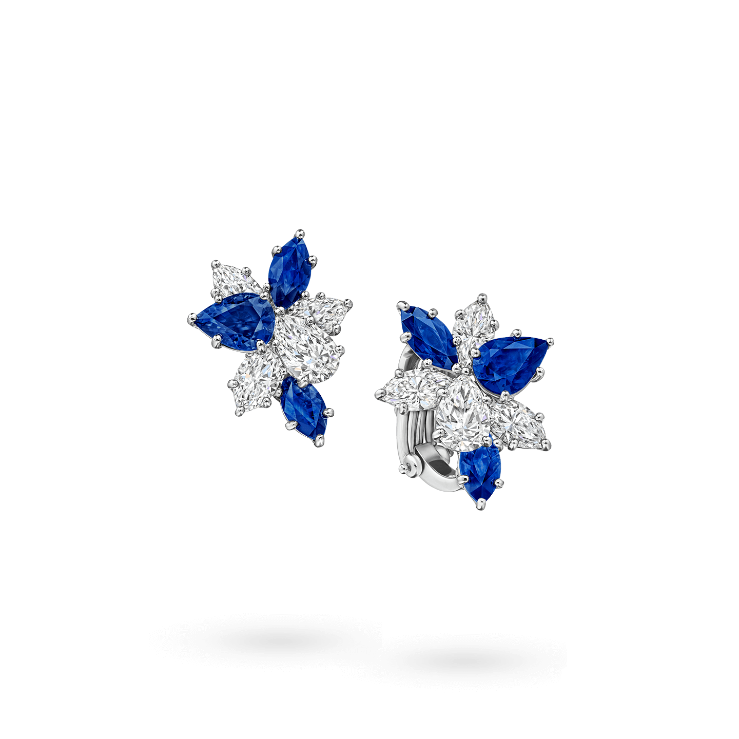 Winston Cluster Sapphire and Diamond Earrings
