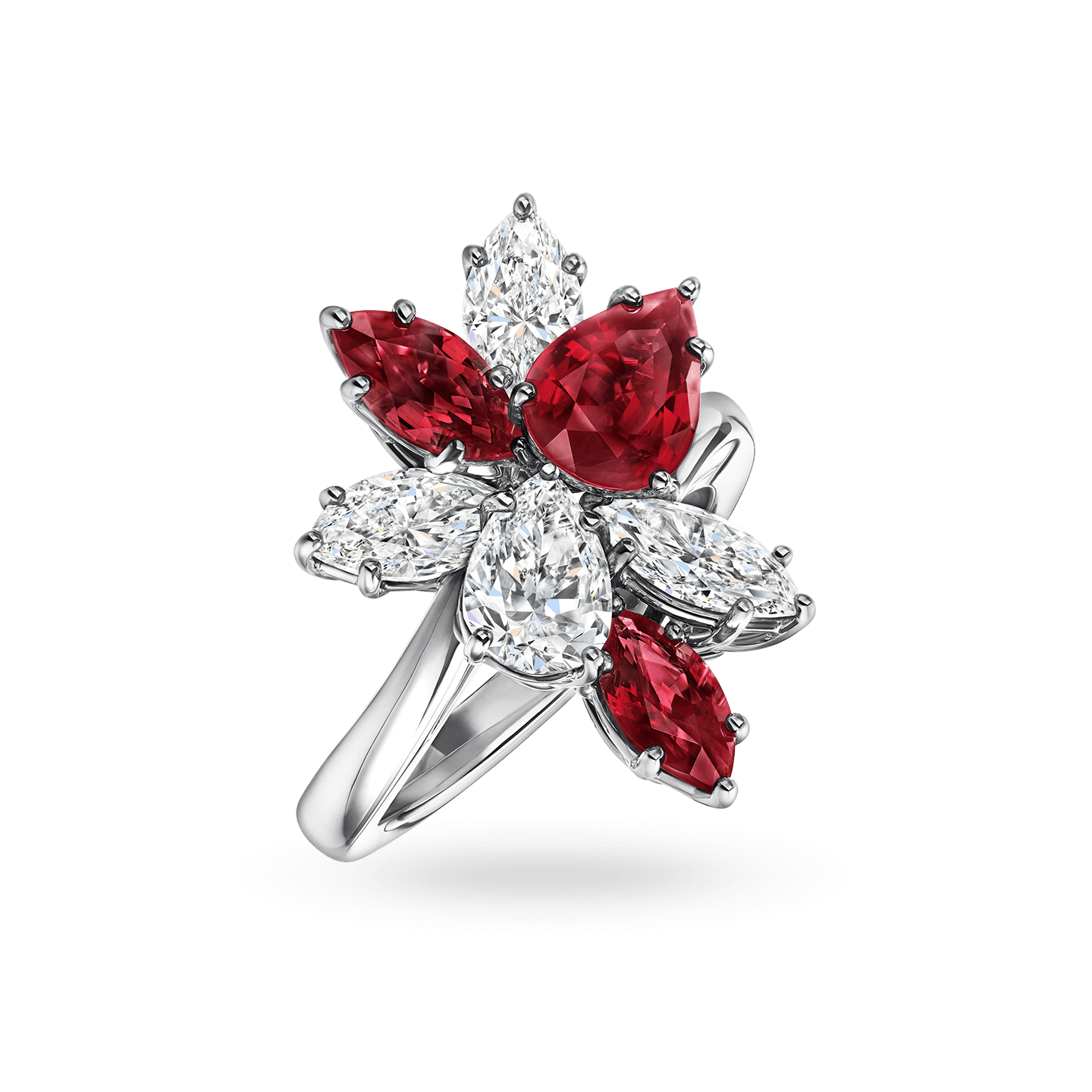 Cluster Ruby and Diamond Ring